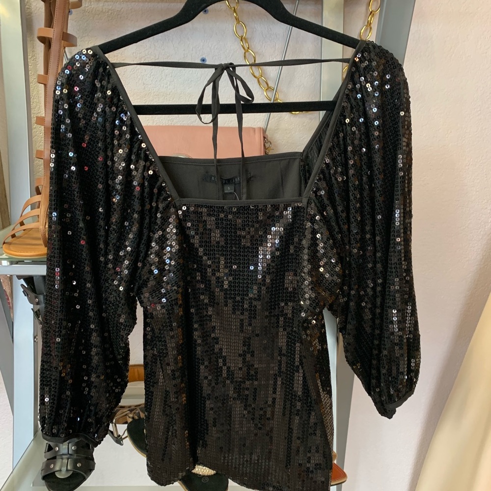 Sequin off the shoulder top
